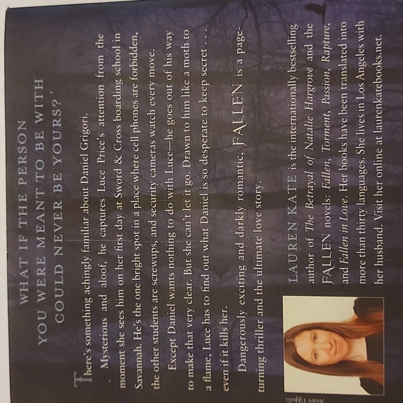 Fallen, Torment & Rapture Novel by Lauren Kate from the Fallen Series - Picture 3 of 14